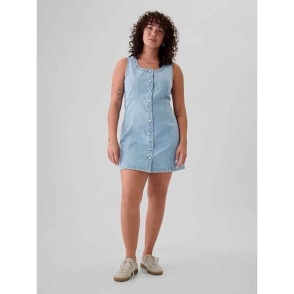 NWT Sz Large Gap Heritage Denim Mini Dress - Picture 1 of 7